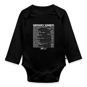 Bible Emergency Emergency Numbers Faith - Organic Longsleeve Baby Bodysuit - black - Front