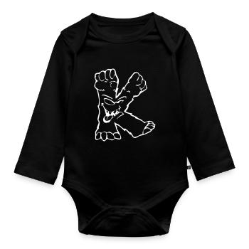 Monster K - Baby Bio-Langarm-Body - Schwarz - Vorne