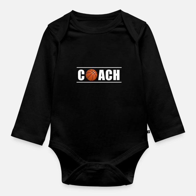 Basketball Coach Trainer - Baby Bio-Langarm-Body - Schwarz