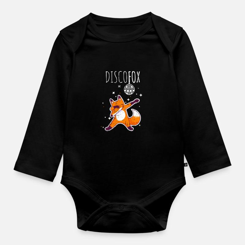 Discofox dance fox pour les danseurs - Body Bébé bio manches longues - noir