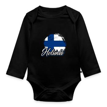 Finlande Helsinki - Body Bébé bio manches longues - noir - Devant