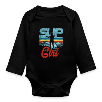Stand up paddle - Organic Longsleeve Baby Bodysuit - black - Front