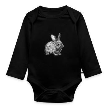 Lapin Enfants Nature - Body Bébé bio manches longues - noir - Devant