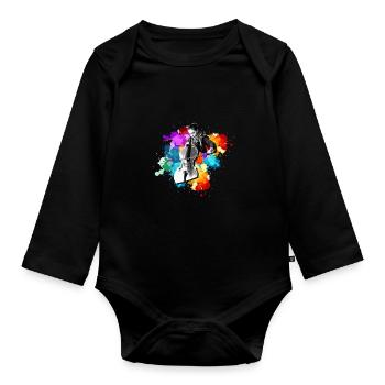 Cello cellist - Organic Longsleeve Baby Bodysuit - black - Front