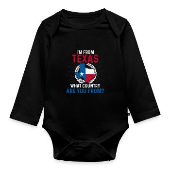 Texas America - Organic Longsleeve Baby Bodysuit - black - Front