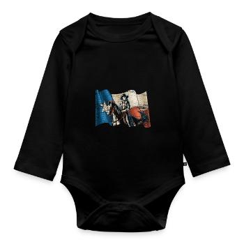 Texas cowboy - Body Bébé bio manches longues - noir - Devant