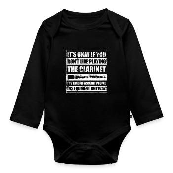 clarinet - Organic Longsleeve Baby Bodysuit - black - Front