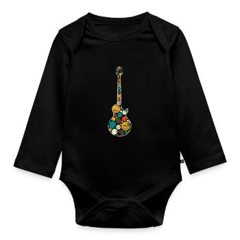 Idée cadeau guitare bassiste - Body Bébé bio manches longues - noir - Devant