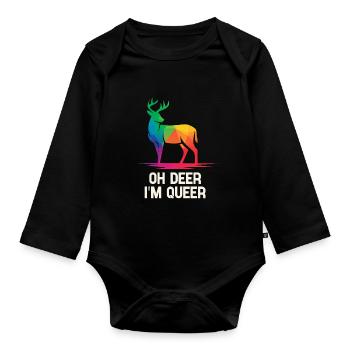 LGBT gay - Body Bébé bio manches longues - noir - Devant
