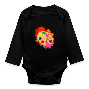 Idée cadeau artiste - Body Bébé bio manches longues - noir - Devant