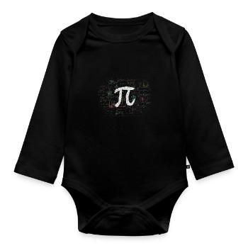 mathematics - Organic Longsleeve Baby Bodysuit - black - Front