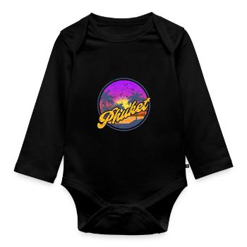 Thailand Phuket - Baby Bio-Langarm-Body - Schwarz - Vorne