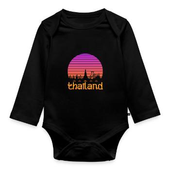 La Thaïlande - Body Bébé bio manches longues - noir - Devant