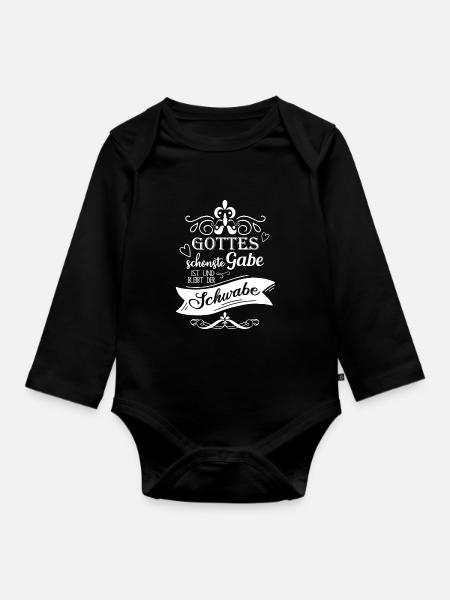 Schwäbisch Schwabe - Baby Bio-Langarm-Body - Schwarz