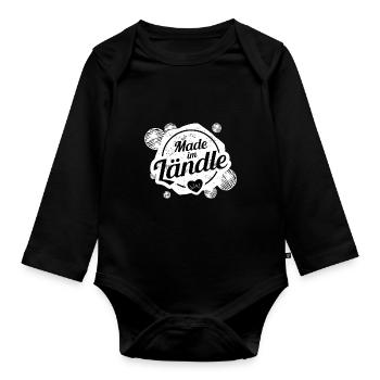 Schwabe Schwäbisch Ländle - Baby Bio-Langarm-Body - Schwarz - Vorne