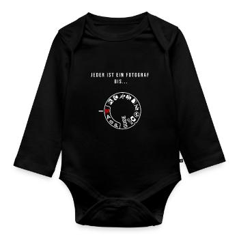Fotografie Fotograf - Baby Bio-Langarm-Body - Schwarz - Vorne