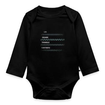Physics science science physicist - Organic Longsleeve Baby Bodysuit - black - Front