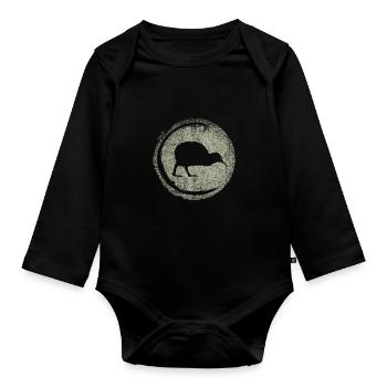 Neuseeland - Baby Bio-Langarm-Body - Schwarz - Vorne