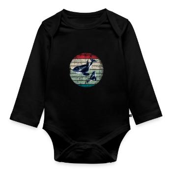Orca - Organic Longsleeve Baby Bodysuit - black - Front