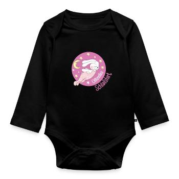 Hase Offizielles Schlafshirt Kinder Frauen - Baby Bio-Langarm-Body - Schwarz - Vorne