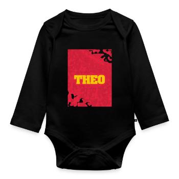 Théo - Body Bébé bio manches longues - noir - Devant