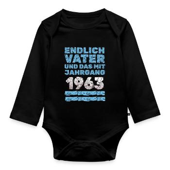 1963 - Baby Bio-Langarm-Body - Schwarz - Vorne