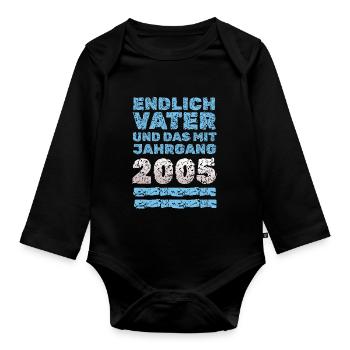Vater 2005 - Baby Bio-Langarm-Body - Schwarz - Vorne
