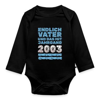 mit 2003 - Baby Bio-Langarm-Body - Schwarz - Vorne