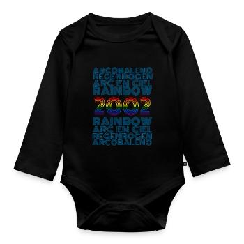Rainbow 2002 - Baby Bio-Langarm-Body - Schwarz - Vorne