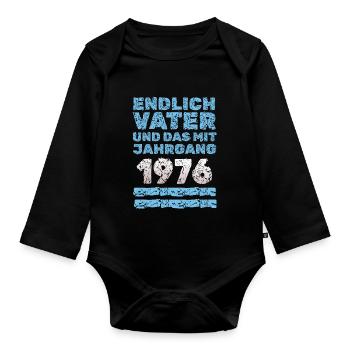 Endlich 1976 - Baby Bio-Langarm-Body - Schwarz - Vorne