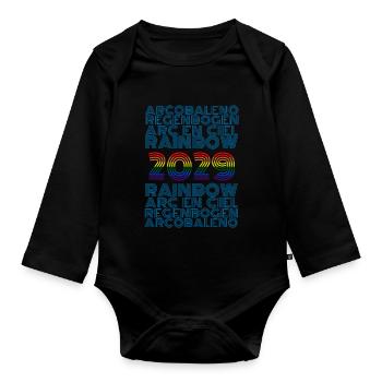 Rainbow 2029 - Organic Longsleeve Baby Bodysuit - black - Front