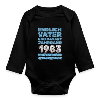 mit 1983 - Baby Bio-Langarm-Body - Schwarz - Vorne