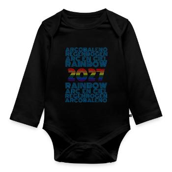 Arc-en-ciel 2027 - Body Bébé bio manches longues - noir - Devant