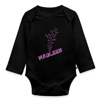 Madleen als Wasser - Baby Bio-Langarm-Body - Schwarz - Vorne
