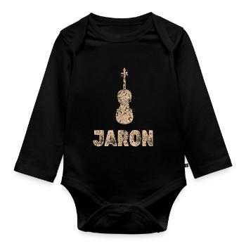 Bratsche Jaron - Baby Bio-Langarm-Body - Schwarz - Vorne