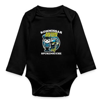 Kommissar Anton Spurensuche - Baby Bio-Langarm-Body - Schwarz - Vorne
