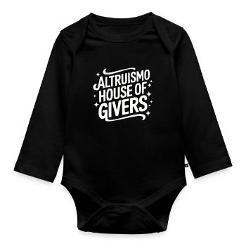 Altruisme Don désintéressé Donner d’école - Body Bébé bio manches longues - noir - Devant