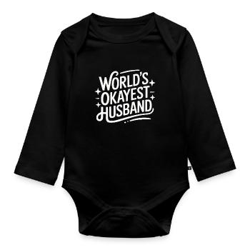 Ehemann Ehegatte Familie Hochzeit - Baby Bio-Langarm-Body - Schwarz - Vorne