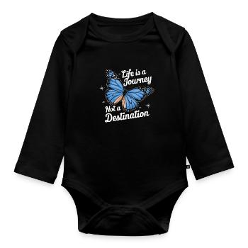 Butterfly Monarch Butterfly Colorful Butterflies - Organic Longsleeve Baby Bodysuit - black - Front