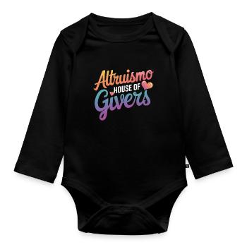 Altruisme Don désintéressé Donner d’école - Body Bébé bio manches longues - noir - Devant