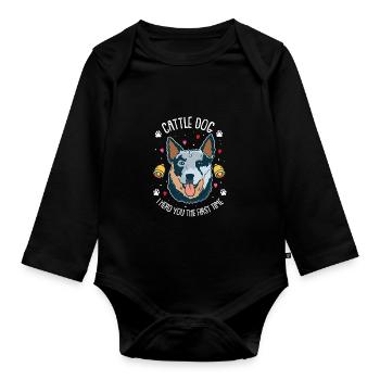 Hütehund Schäferhund Australian Cattle Dog Lustig - Baby Bio-Langarm-Body - Schwarz - Vorne