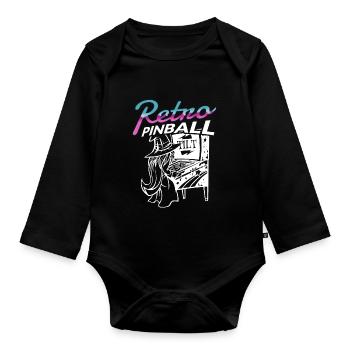 Pinball Retro Arcade Flipper Wizard Extra Ball - Baby Bio-Langarm-Body - Schwarz - Vorne