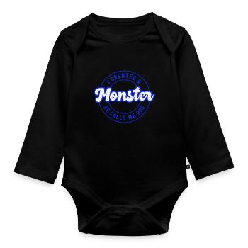 Son I Created a Monster He Calls Me Dad Father's - Organic Longsleeve Baby Bodysuit - black - Front