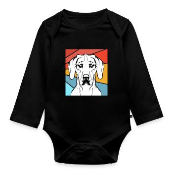 Rhodesian Ridgeback - Organic Longsleeve Baby Bodysuit - black - Front