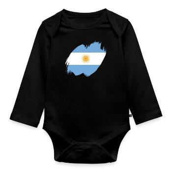 Argentina Flag South America Argentine Flag - Organic Longsleeve Baby Bodysuit - black - Front