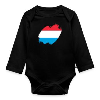 Drapeau luxembourgeois Drapeau luxembourgeois Accueil - Body Bébé bio manches longues - noir - Devant