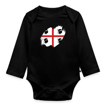 Sardinien Flagge Sardische Fahne Sardegna Fahne - Baby Bio-Langarm-Body - Schwarz - Vorne