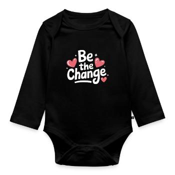 Altruisme Don désintéressé Donner d’école - Body Bébé bio manches longues - noir - Devant