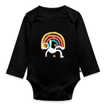 Bitcoin Roboter Btc Blockchain Liebhaber Krypto Tr - Baby Bio-Langarm-Body - Schwarz - Vorne