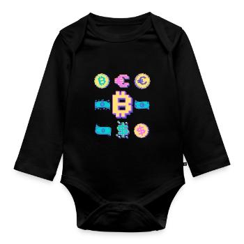Bitcoin Krypto Btc Blockchain Liebhaber Krypto Tra - Baby Bio-Langarm-Body - Schwarz - Vorne
